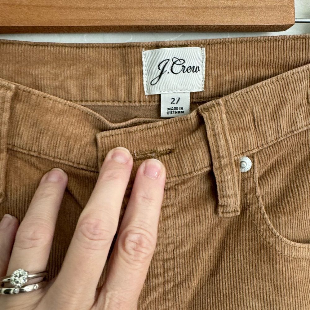 J Crew Vintage slim-straight high rise corduroy pant tan golden brandy size 27 - Picture 4 of 8